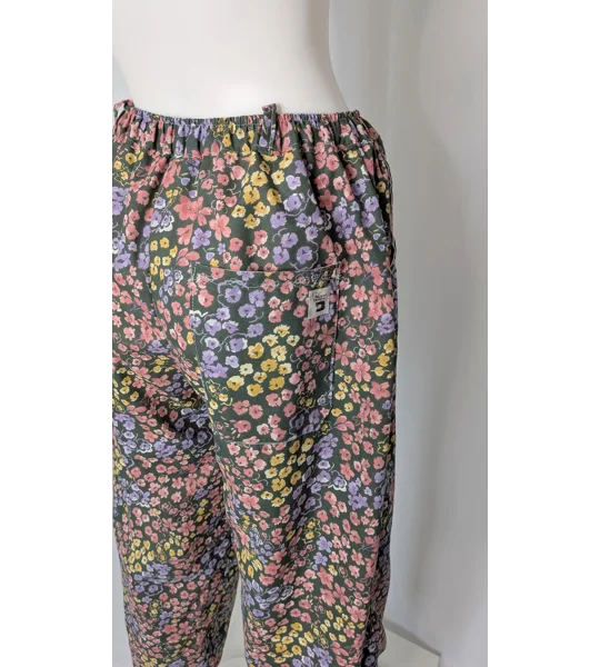 Loose Fit Trousers, Size 12- garden green pansy