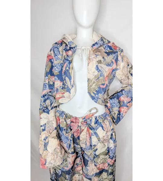 tapestry vintage style jacket: Unique Upcycled crop jacket, Size 16-18