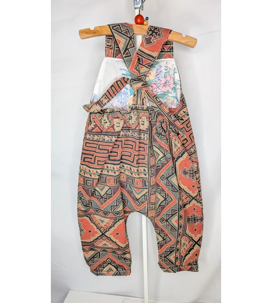 Toddler Dungarees,Aztec nostalgia (12-18m) sustainable children's gift.