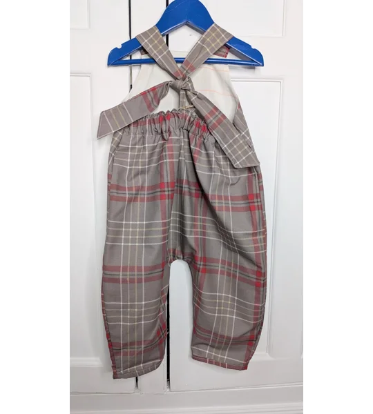 Kids Dungarees, preppy red check, Toddler (3-4 years)