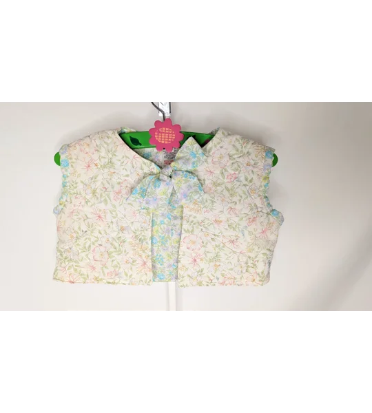 Handmade Quilted Child Waistcoat, Floral Ditsy Cotton, Cottage Core Style (2-3yrs)