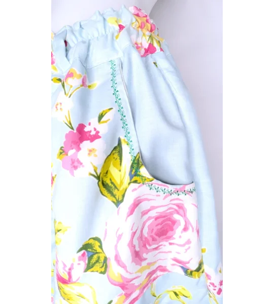 Reworked barrel Leg Trousers: Size 16 kitch summer rose
