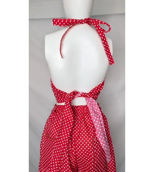 Reversible Cropped Halter Top: hotty spotty