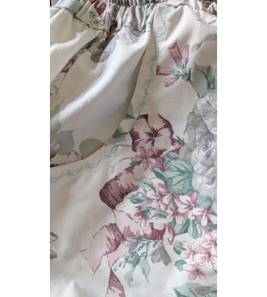 Reworked barrel Leg Trousers: Size 16, antique leafy rose