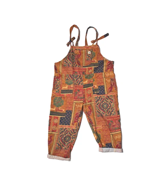 Indian Print Dungarees Size 20: Upcycled Plus Size Overalls