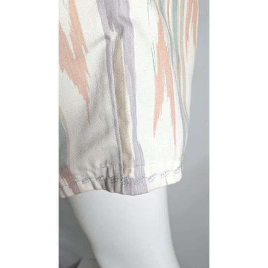 Striped Vintage Fabric Shorts - Size 10 Upcycled Summer Beachwear