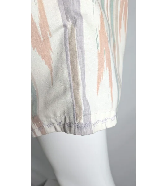 Striped Vintage Fabric Shorts - Size 10 Upcycled Summer Beachwear