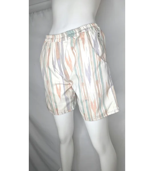 Striped Vintage Fabric Shorts - Size 10 Upcycled Summer Beachwear