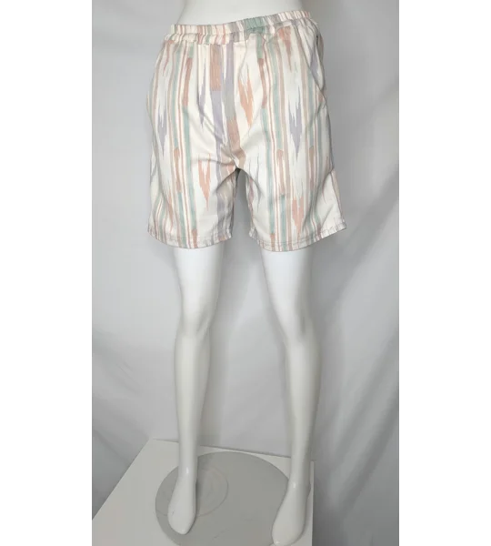 Striped Vintage Fabric Shorts - Size 10 Upcycled Summer Beachwear