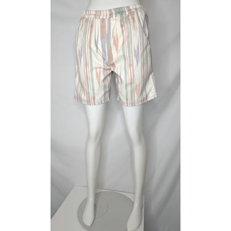 Striped Vintage Fabric Shorts - Size 10 Upcycled Summer Beachwear
