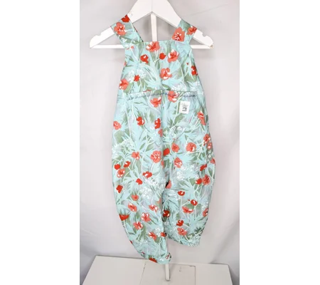Toddler Dungarees, poppy field dreams (12-18m) sustainable children's gift.