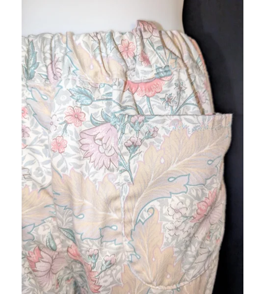 Floral Wide Leg Trousers: Size 16 Pants, reworked upcycled fashion