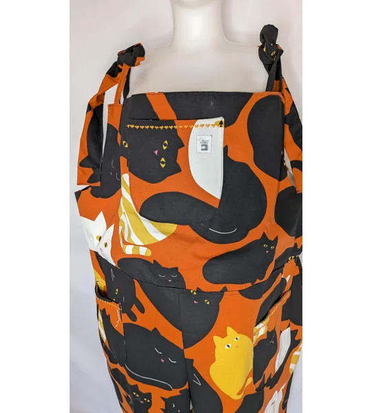 Dungarees: Size 20 Baggy Fit Overalls, sleeping scandi cats