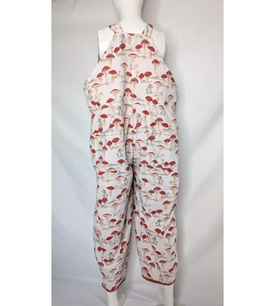 Dungarees: Size 16-18/XL , forest dweller mushroom