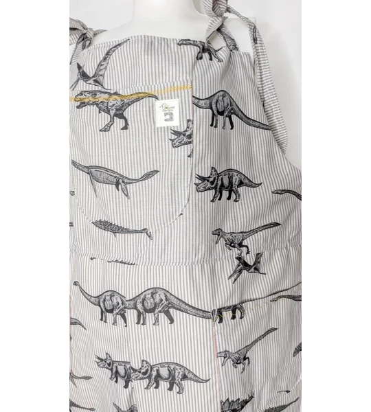 Dungarees: Size 16-18/XL Baggy Fit Overalls, dinosaur stripes