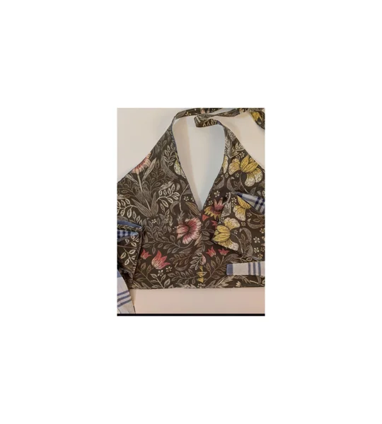 Made to order halterneck reversible top. Tie back and neck.