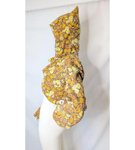 Whimsical Flower jacket: Unique Upcycled crop jacket, Size 10-12