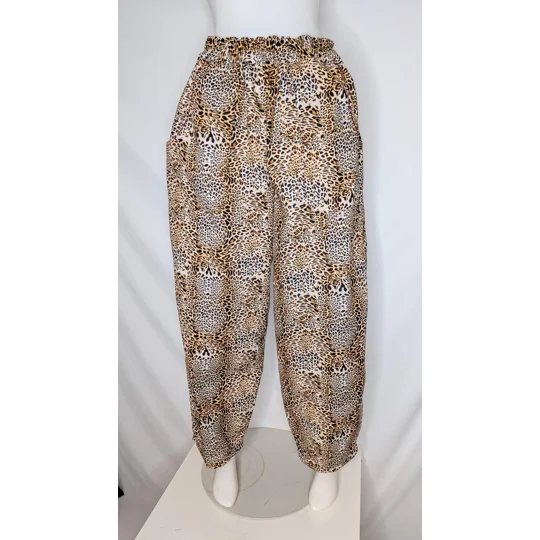 Barrel Leg leopard lovely trousers: Size 16, baggy trousers