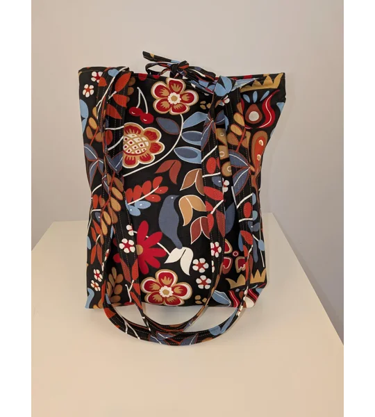 Handmade forest floral Tote Bag: Large Fabric Shopper