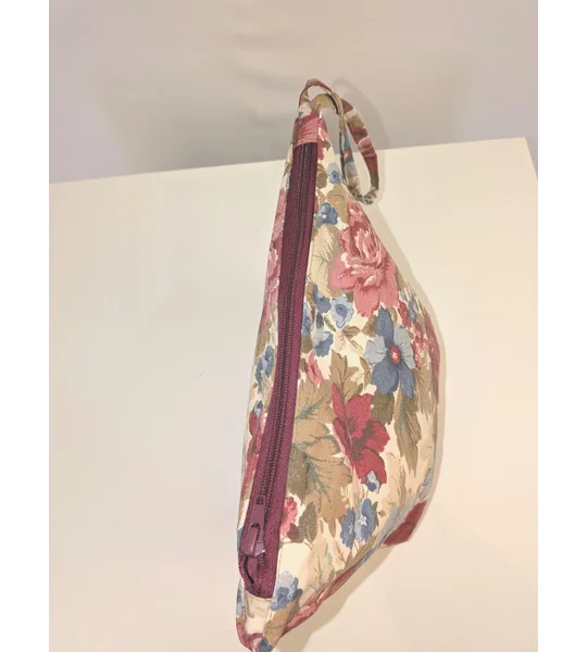Cottage Core floral Print cosmetics Bag: Upcycled Boho Chic