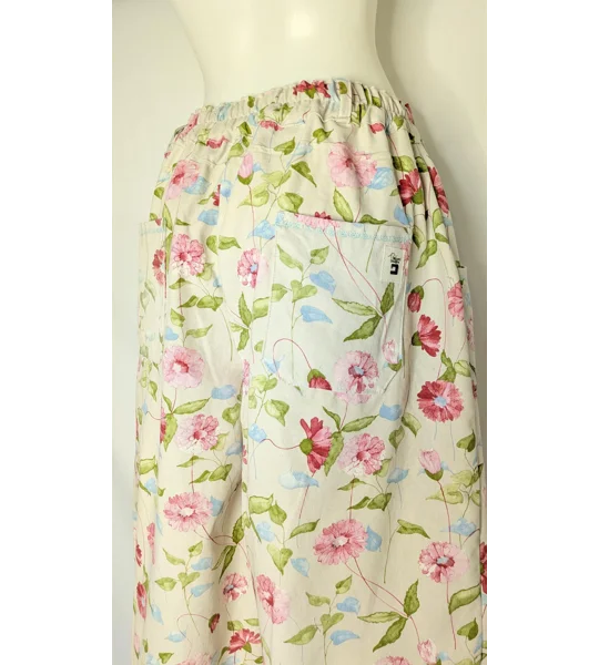 Reworked barrel Leg Trousers: Size 16, water colour days