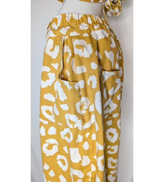 Reworked barrel Leg Trousers: Size 18 jungle sun