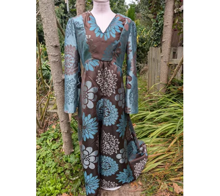 Handmade Floral Maxi Dress: Upcycled Vintage Style, Size 10