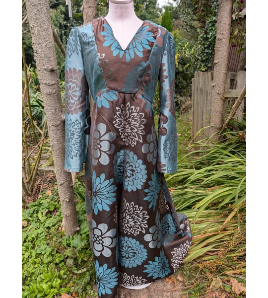 Handmade Floral Maxi Dress: Upcycled Vintage Style, Size 10
