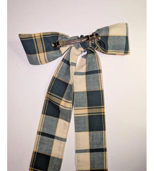 Upcycled Fabric Barrette Hair Giant Feminine bow: vintage style floral hair decoration