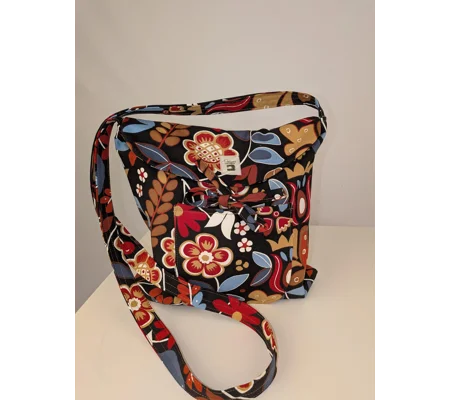 Unique shoulder Bag:forest flower print large parcel bag.