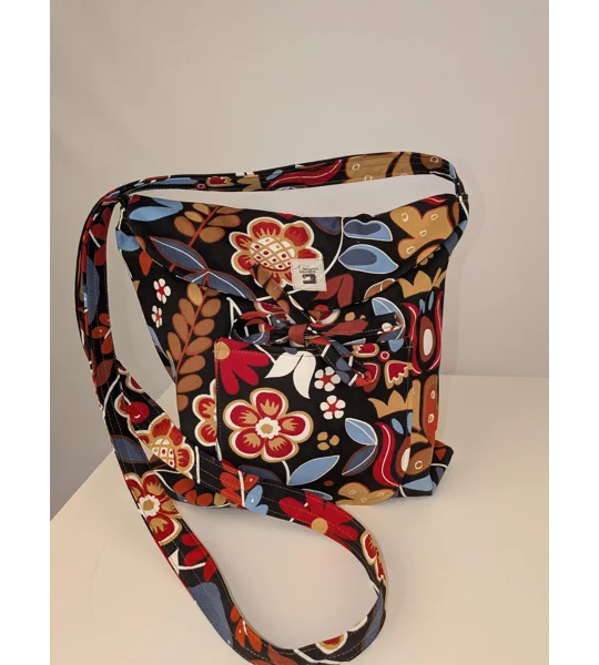 Unique shoulder Bag:forest flower print large parcel bag.