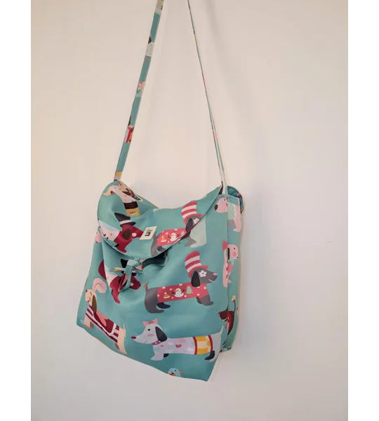 Unique shoulder Bag: Dachshund dogs print large parcel bag.