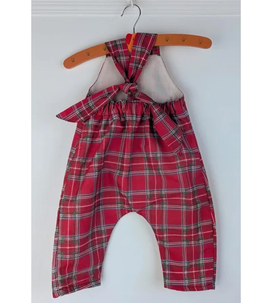 Tartan baby dungarees age (6-9m)- ethical junior clothing