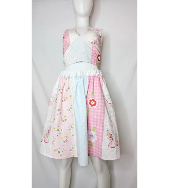 Ditsy summer two piece skirt outfit 16 candy butterfly