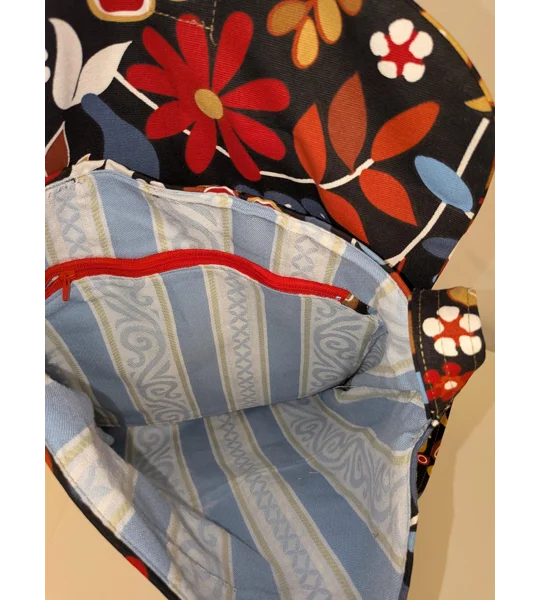 Unique shoulder Bag:forest flower print large parcel bag.