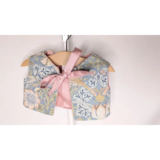Vintage Floral Child Waistcoat, Reupholstered Cotton, Cottage Core Style (12-18m)
