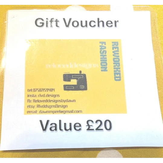 Reloved Designs Fashion Voucher, Reworked Clothing Gift Card