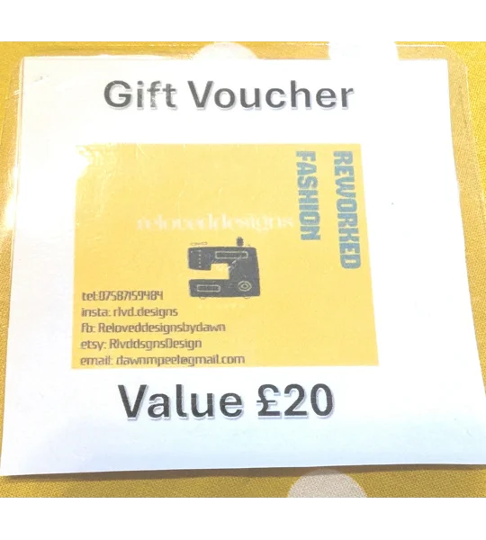 Reloved Designs Fashion Voucher, Reworked Clothing Gift Card