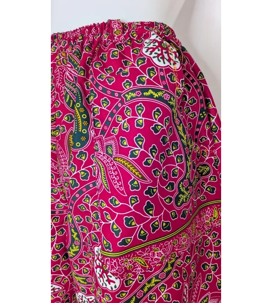 barrel Leg Trousers: Size 14 pink ethnic