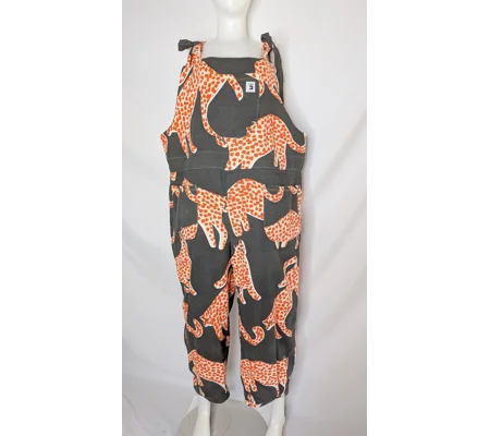 Dungarees: Size 20 Baggy Fit Overalls, jungle cats leaping