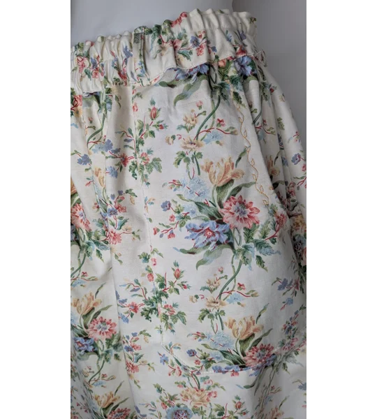 Reworked barrel Leg Trousers: Size 16, antique blooms
