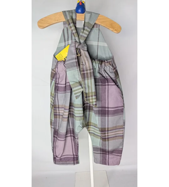 Baby Dungarees age 6-9m lavender check