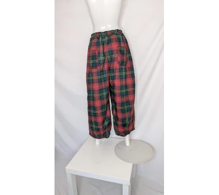 Reworked barrel Leg Trousers: Size 18 Celtic rouge tartan