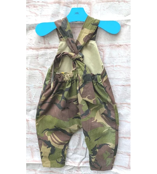Camouflage Baby Dungarees (3-6m): Reworked Military Romper