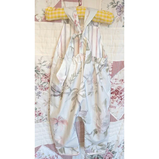 Floral birds Baby Dungarees, Upcycled Kids Overalls (18-24y)