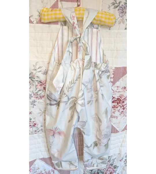 Floral birds Baby Dungarees, Upcycled Kids Overalls (18-24y)