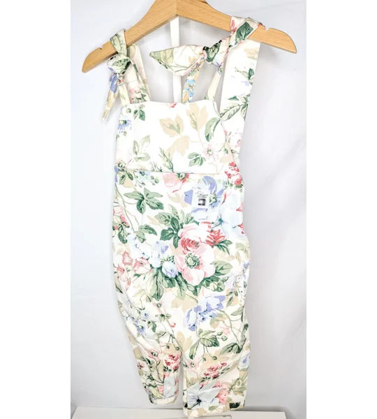Baby dungarees 12-18m vintage chintzy floral