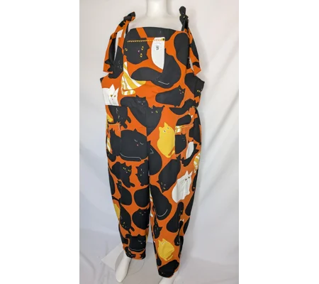 Dungarees: Size 20 Baggy Fit Overalls, sleeping scandi cats