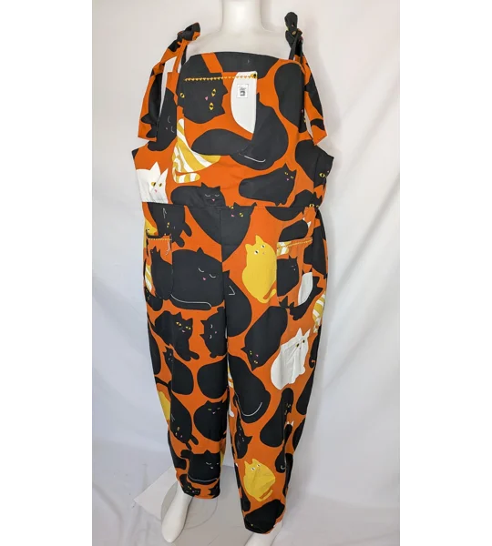 Dungarees: Size 20 Baggy Fit Overalls, sleeping scandi cats
