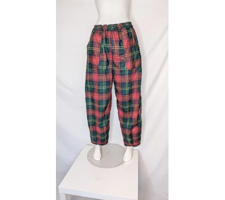 Reworked barrel Leg Trousers: Size 14 amber check pants